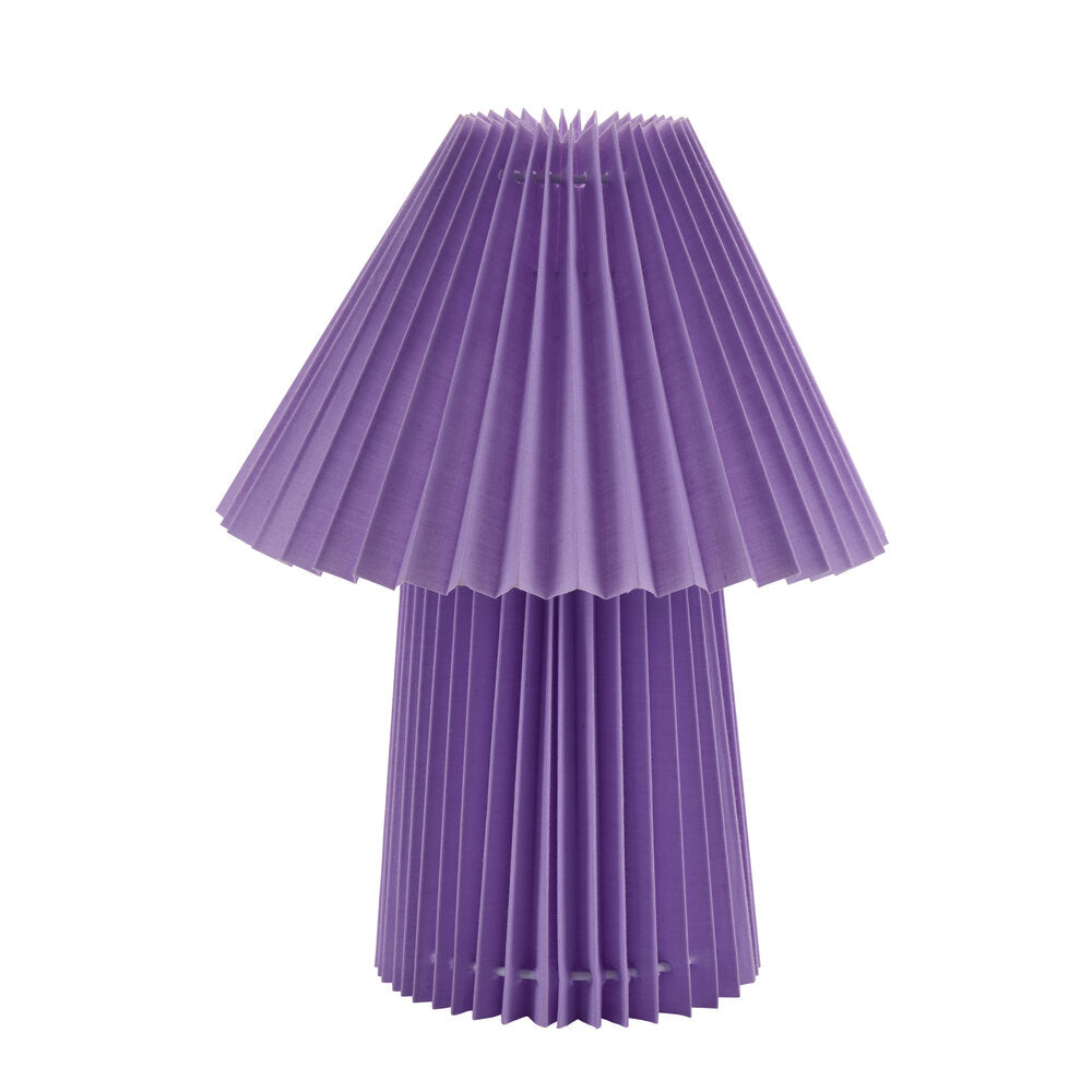 Fold plisseret bordlampe, lilla - H31cm